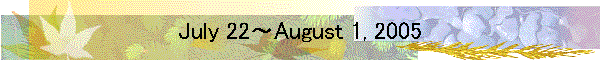 July 22～August 1, 2005