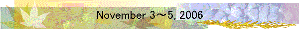 November 3～5, 2006